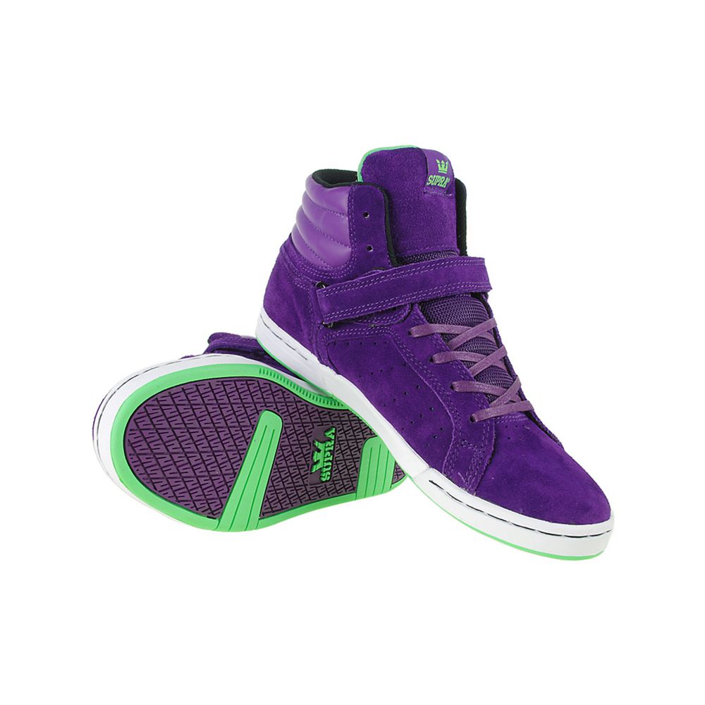 Baskets Montantes Supra Suprano High Violette Purple Suede Homme | KXV-77921969